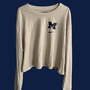 Nike Yellow Cropped Long Sleeve